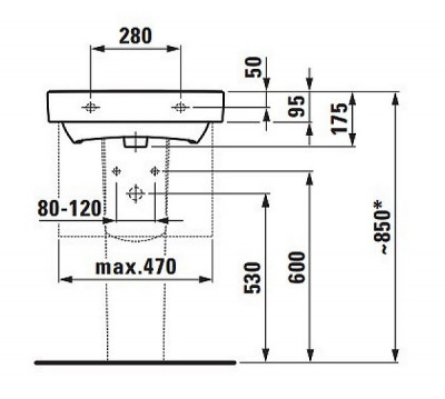 Laufen Pro 8.1895.8.000.104.1 раковина подвесная, 55 см х 38 см, белая