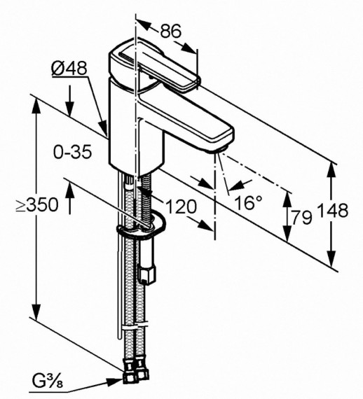 Смеситель для раковины KLUDI Q-BEO хром 500260565
