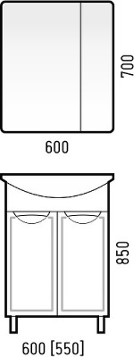 Тумба под раковину Corozo Монро 60 SD-00000663 белая