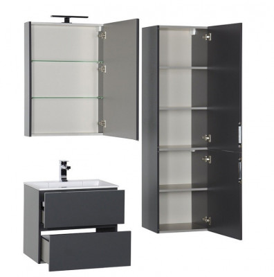 Aquanet Алвита 60 тумба с раковиной, серый антрацит