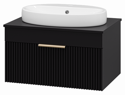 Тумба под раковину Brevita Enfida 70 подвесная черная ENF-06070-0241Я