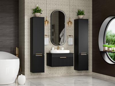 Тумба под раковину Brevita Enfida 70 подвесная черная ENF-06070-0241Я