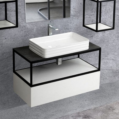 Тумба Cezares Cadro 80 CADRO-80-1C-SO-BG-BLUM подвесная белый глянец