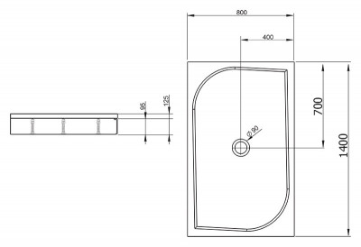 Душевой поддон из искусственного камня Radaway Paros D 80x140x13 белый прямоугольный