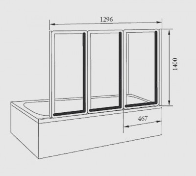 RAVAK 795V0100ZG шторка для ванны Supernova VS3 130, белый/стекло