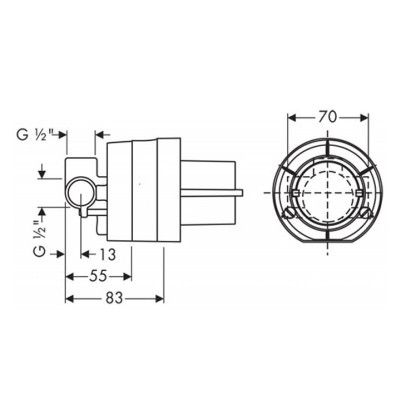 Hansgrohe 13620180 скрытая часть смесителя для душа