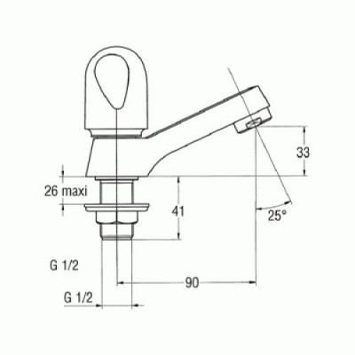 JACOB DELAFON Galeo E72922-CP кран для рукомойника с ручкой для холодной воды, хром