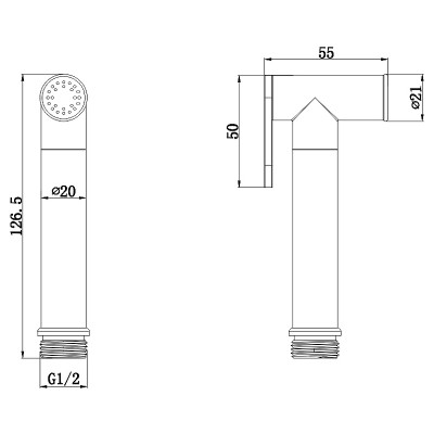 Гигиенический душ Whitecross Y gold BIDETTA-GL золото без смесителя