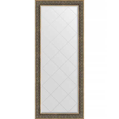 Зеркало напольное Evoform ExclusiveG Floor 204х84 BY 6332 с гравировкой в багетной раме Вензель серебряный 101 мм