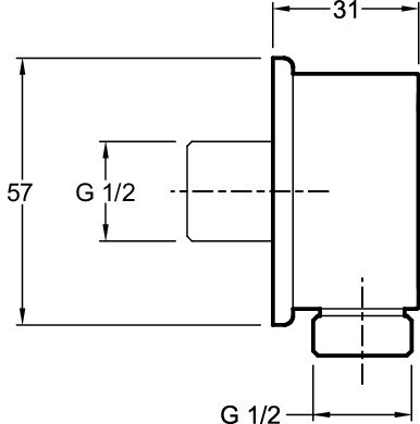 Коленное соединение G1/2 М для гибкого душевого шланга JACOB DELAFON ОБЩАЯ КАТЕГОРИЯ (E75142-CP)