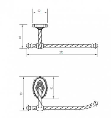 MIGLIORE Edera 16887 бумагодержатель открытый, бронза