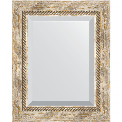 Зеркало настенное Evoform Exclusive 53х43 BY 3355 с фацетом в багетной раме Прованс с плетением 70 мм