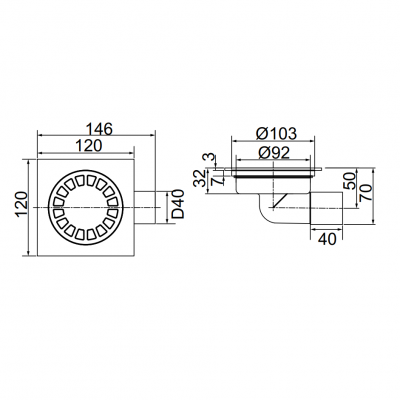 MIGLIORE Ricambi 20212 сливной трап для душа угловой, хром