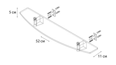 Стеклянная полка в ванную Fixsen Trend FX-97803 черная