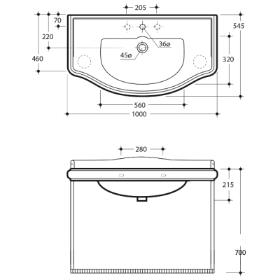 MIGLIORE BELLA 20711 консоль подвесная с решеткой (100 см), хром