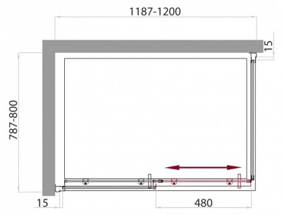 Душевой уголок BelBagno UNO-AH-1-120/80-C-Cr прямоугольный 120x80x185 см. хром