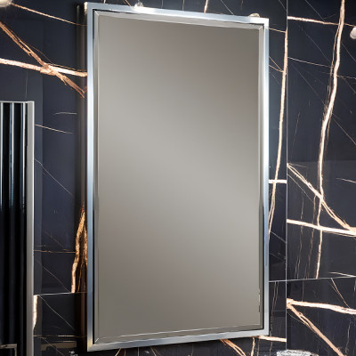 Зеркало настенное в ванную Boheme Armadi Art Monaco 70 566-BCR с подсветкой черный глянец хром