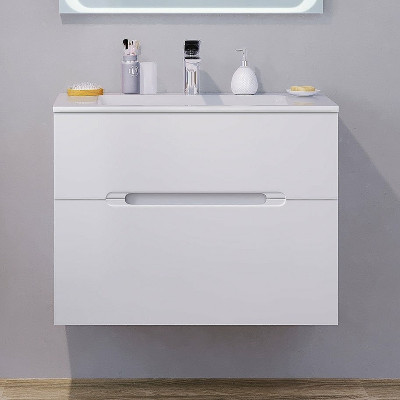 Тумба под раковину Jorno Modul 80 Mоl.01.77/P/W подвесная белый глянец