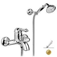 Nicolazzi Classica 3401 GB 76 смеситель для ванны с ручным душем, золото/ручка P.Mont Blanc