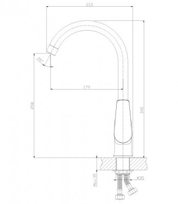 Смеситель Rossinka S35-24 для кухни