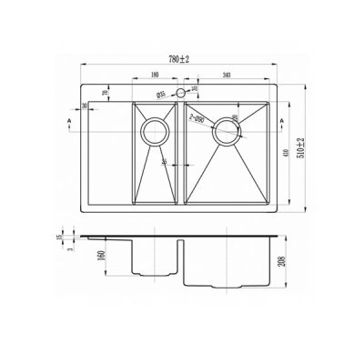 Zorg Inox R 5178-2-R кухонная мойка, нержавеющая сталь