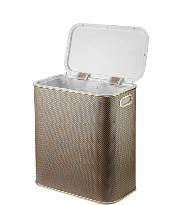 Geralis RBG-M Ромб корзина для белья темная, кант золото, малая