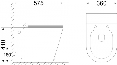 Унитаз ARGENTERA Pulse приставной с функцией импульсного смыва Ceruttispa CT7267 белый