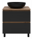 Тумба под раковину напольная Brevita Dakota 700x480x620 черный, темное дерево (DAK-07070-19/02-2Я)  (DAK-07070-19/02-2Я)