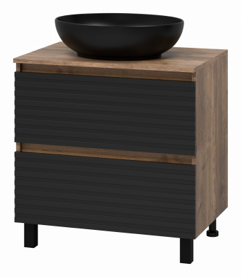 Тумба под раковину напольная Brevita Dakota 700x480x620 черный, темное дерево (DAK-07070-19/02-2Я)