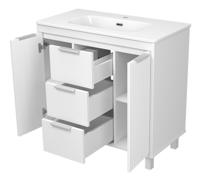 Тумба напольная Brevita Risacca 90 белая (RIS-06090-0142Я) с раковиной
