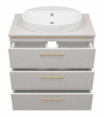 Тумба с раковиной Brevita Elche 80 напольная серый кашемир ELC-0080-0302Я