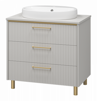 Тумба с раковиной Brevita Elche 80 напольная серый кашемир ELC-0080-0302Я