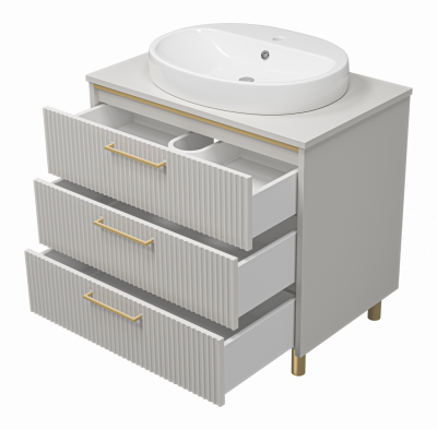 Тумба с раковиной Brevita Elche 80 напольная серый кашемир ELC-0080-0302Я