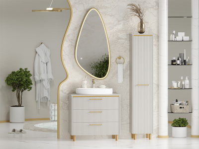 Тумба с раковиной Brevita Elche 80 напольная серый кашемир ELC-0080-0302Я