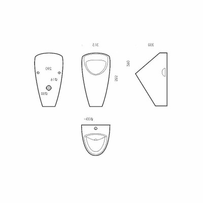 Писсуар подвесной Sanita Luxe Long PS/Long/Sens/WHT.G/S1, белый, под сенсорный слив