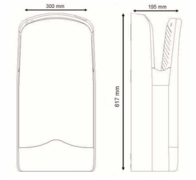Сушилка для рук NOFER V-JET TRIBLADE 01305.W сенсорная 1760 W, пластик/белая