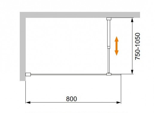 Шторка на ванну CEZARES LIBERTA-V-1-80/155-C-Cr