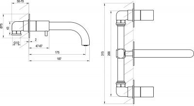 Смеситель для ванны Ravak Espirit ES 021.00 скрытого монтажа X070197