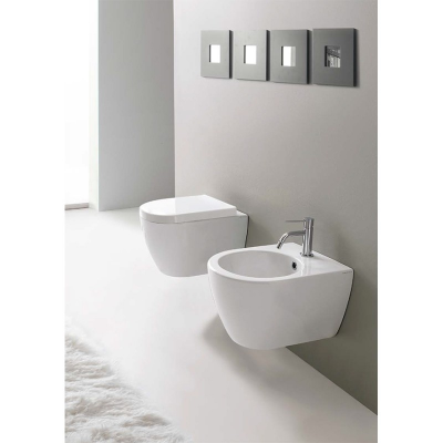 Биде подвесное Scarabeo Moon 5525 укороченное 45 см x 35 см, белое