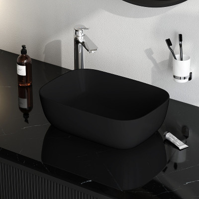 Раковина-чаша AM.PM Func 46 M8FWCC10450BM черная матовая прямоугольная