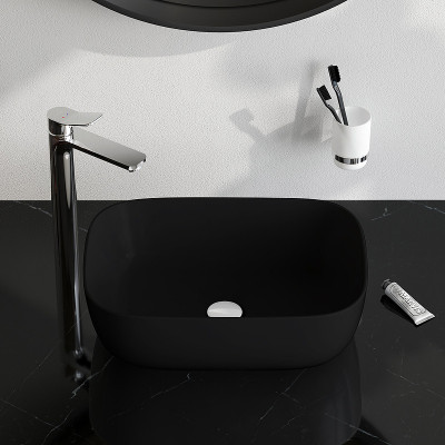 Раковина-чаша AM.PM Func 46 M8FWCC10450BM черная матовая прямоугольная