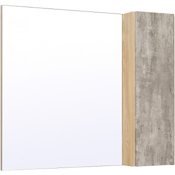 Зеркало в ванную со шкафчиком Runo Мальта 85 00-00001104 серое дуб прямоугольное