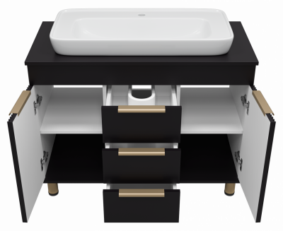 Тумба под раковину Brevita Enfida 100 черная ENF-06100-0243Я