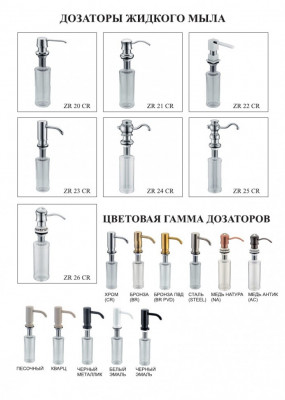 Zorg Inox ZR-21 CR дозатор жидкого мыла встраиваемый, хром