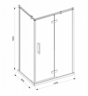 Душевой уголок BRAVAT BLACKLINE R-open 800х1200х1950 (BS120.3113AB)