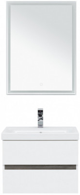 Мебель для ванной Aquanet Беркли 60 белый/дуб рошелье (зеркало белое) подвесная (00258905)