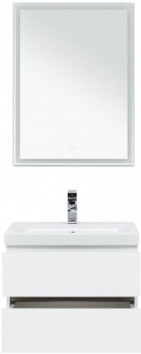 Мебель для ванной Aquanet Беркли 60 белый/дуб рошелье (зеркало белое) подвесная (00258905)