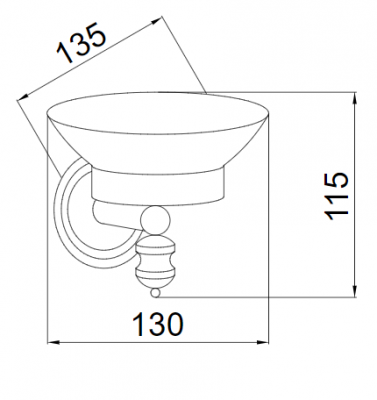 Boheme PALAZZO 10153 мыльница настенная, золото/черный