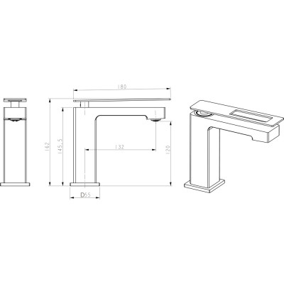 Смеситель для раковины Boheme Q 141-CRG хром/золото