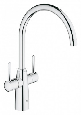 Смеситель для кухни GROHE Ambi с двумя рукоятками, высокий излив, хром (30189000)